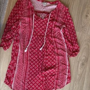 Lucky Brand Red boho Tunic
